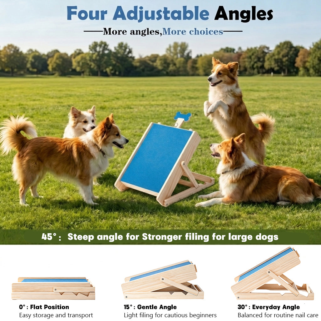 Dog Nail Scratch Board with Treat Box, Adjustable Dog Nail File Board