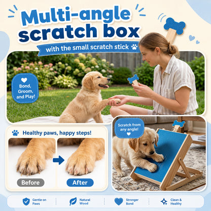 Dog Nail Scratch Board with Treat Box, Adjustable Dog Nail File Board