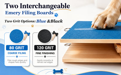 Dog Nail Scratch Board with Treat Box, Adjustable Dog Nail File Board